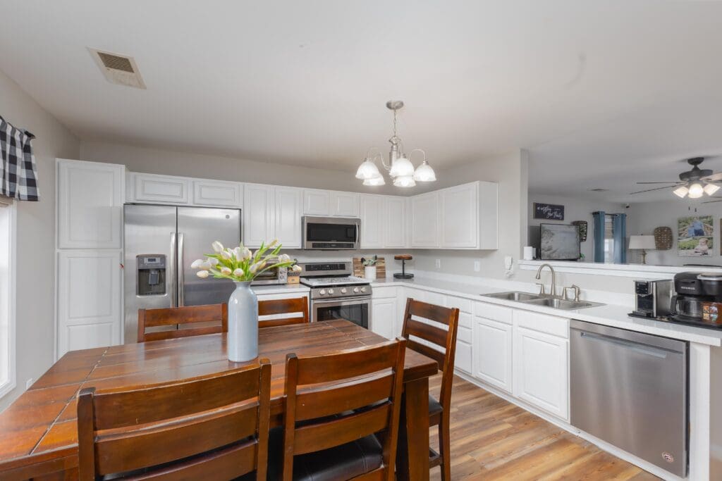 Modern kitchen at 405 Timbermill Dr, Lexington SC with updated appliances, ample cabinetry, and open layout
