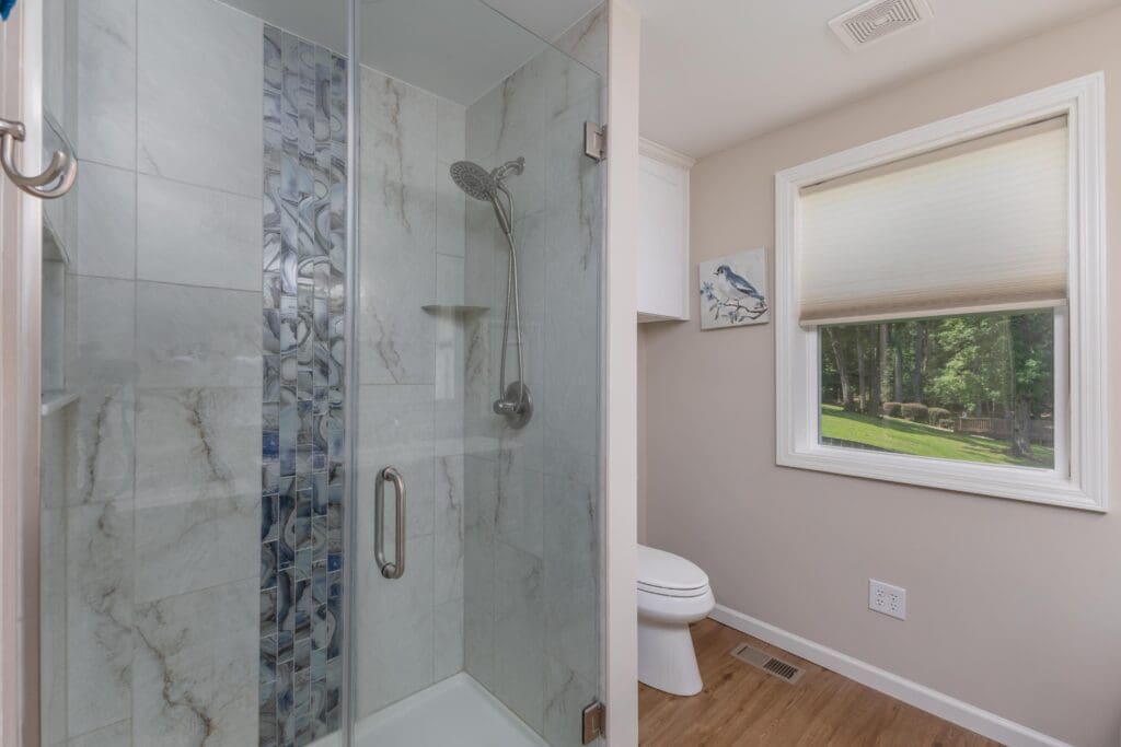 725 Wildwood Road Renovated Primary Bathroom With Tiled Walk In Shower